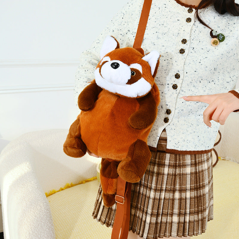Plush Shoulder Bag with Cute Red Fox Design