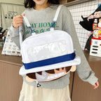 Plush backpack with clear window