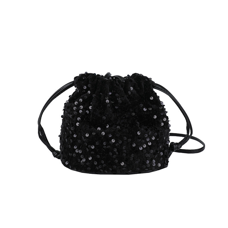Glittery Sequin Drawstring Mini Bag