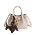 Women Designer Bucket Bag with playful animal charm-https://detail.1688.com/offer/1008333918449.html-Calm Wears-White-nothing-Calm Wears