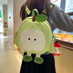 Plush Backpack in Cheerful Apple Design