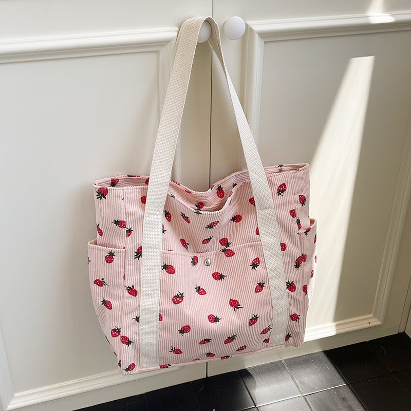 WoFloral Patterned Canvas Shopping Tote Bag