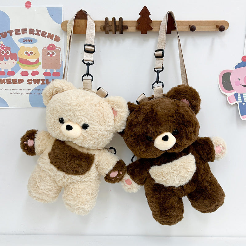 Plush backpack with cute teddy design