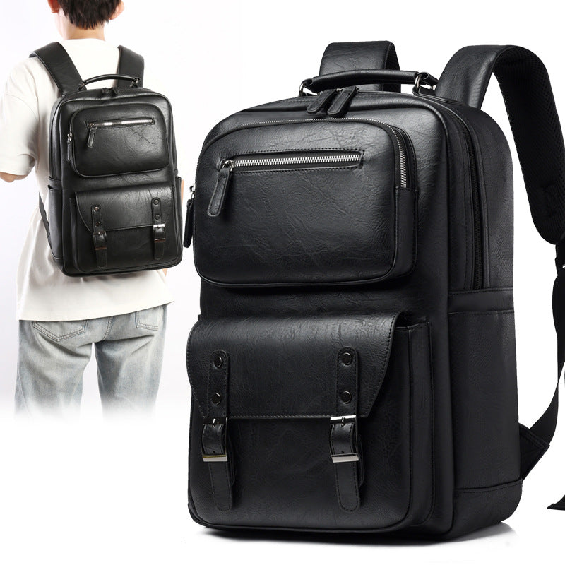 Stylish Multi-Purpose Leather Backpack Calm Wears