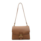 Ladies shoulder bag with elegant flap closure and decorative metal accent-https://detail.1688.com/offer/1018854100508.html-Calm Wears-Braun-nothing-Calm Wears