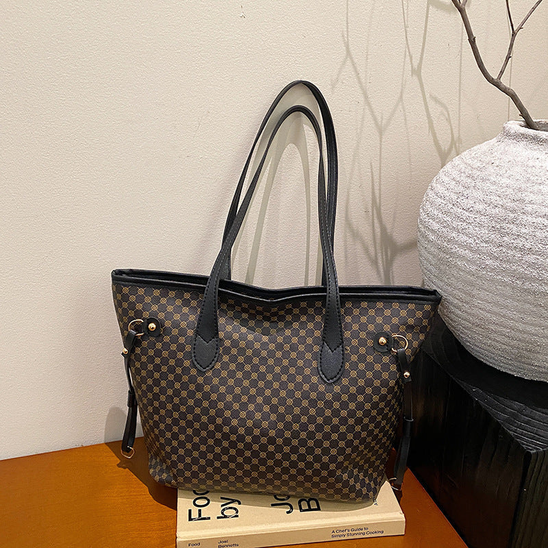 Ladies elegant tote bag with textured design and high-quality leather accents-https://detail.1688.com/offer/1030069148861.html-Calm Wears-Black-nothing-Calm Wears