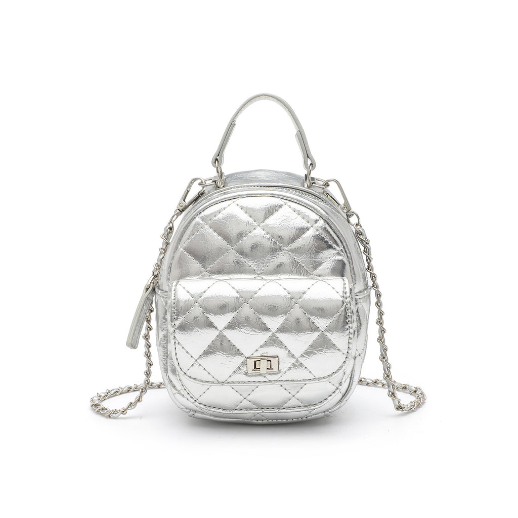Quilted Metallic Mini Backpack