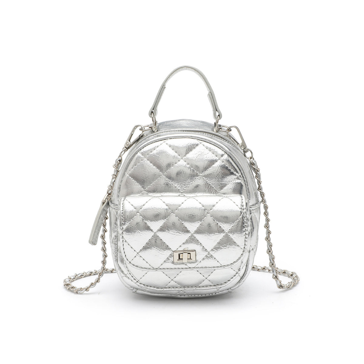 Quilted Metallic Mini Backpack