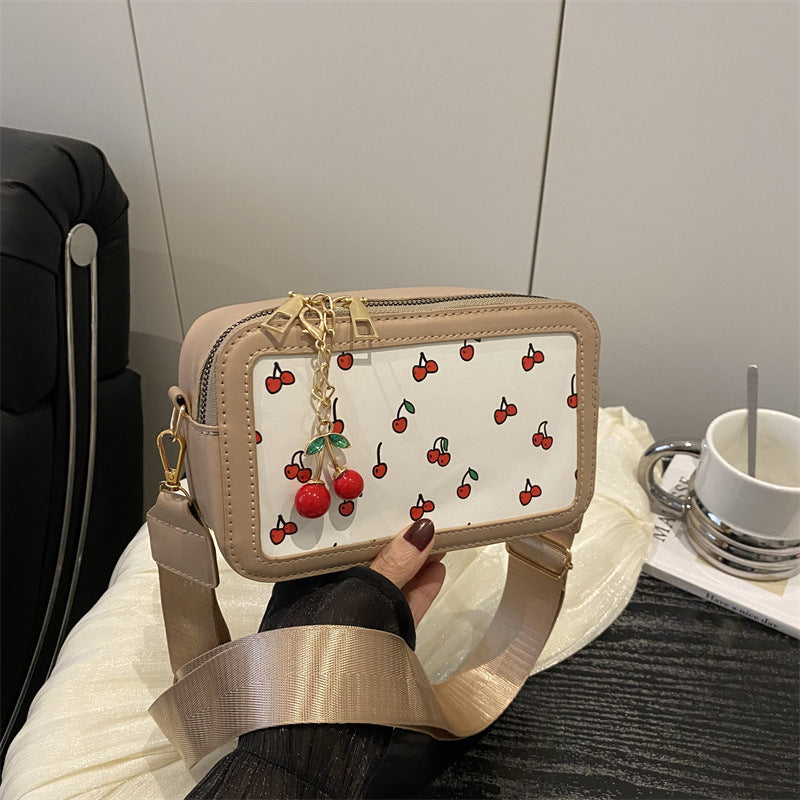 Fun Cherry Print Crossbody Bag