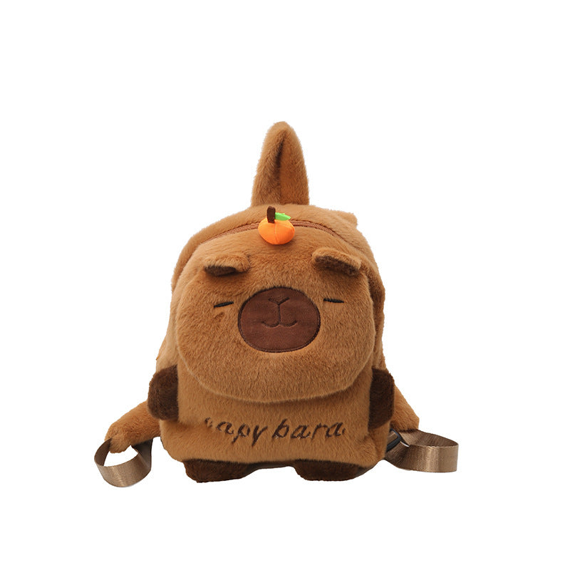 Plush Backpack in Capybara Design