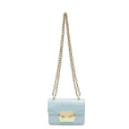 Women's elegant mini handbag with gold fastening mechanism
