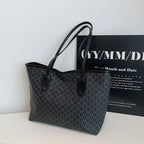 Women's tote bag made of high-quality, durable material with elegant monogram-https://detail.1688.com/offer/933106743568.html-Calm Wears-Black-nothing-Calm Wears
