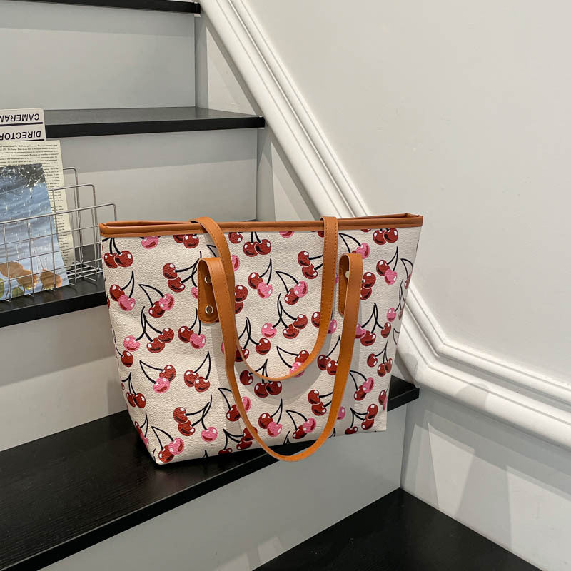 Women Tote Bag with fruity cherry motif-https://detail.1688.com/offer/1044003895506.html-Calm Wears-Beige-nothing-Calm Wears