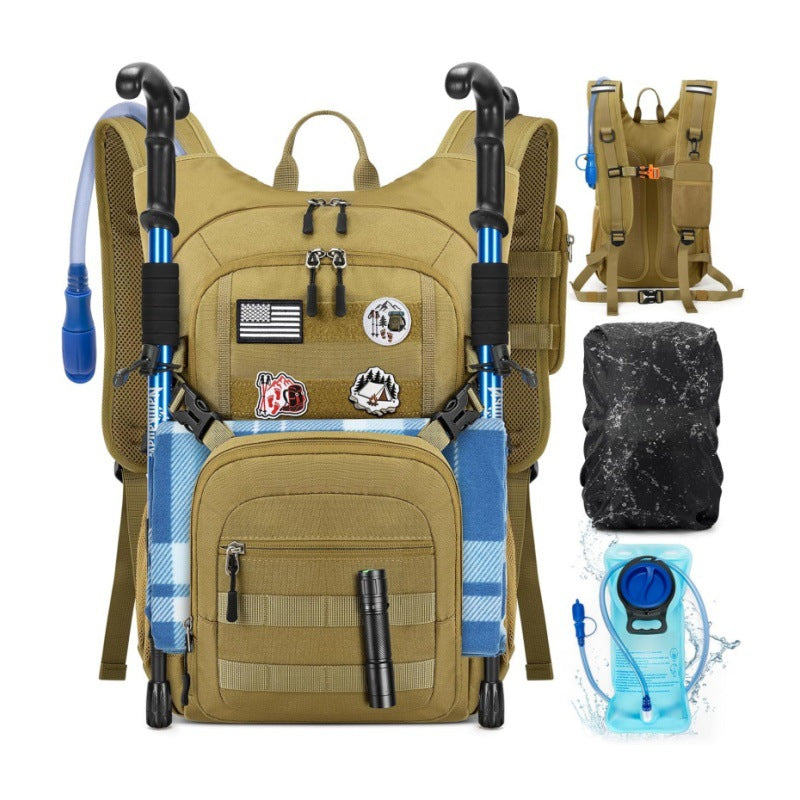Multifunctional Outdoor Backpack with Integrated Hydration Bladder and Ergonomic Design-https://detail.1688.com/offer/1041766930228.html-Calm Wears-Khaki-10*5*18 inch-Calm Wears