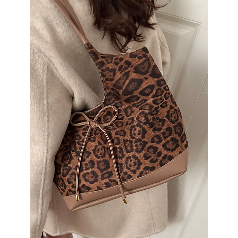 Women's tote bag with stylish leopard pattern and adjustable drawstring-https://detail.1688.com/offer/993474296938.html-Calm Wears-Khaki-nothing-Calm Wears