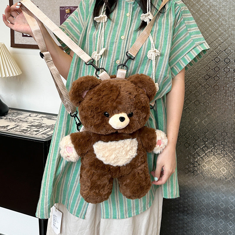 Plush backpack with cute teddy design