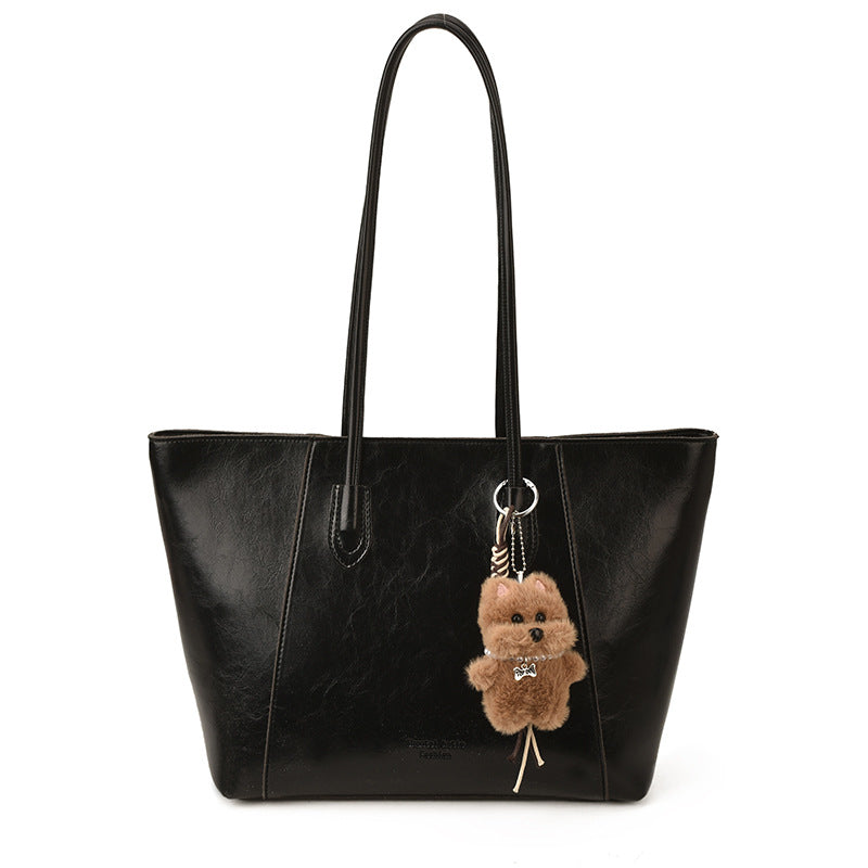 Women’s tote bag with high-quality faux leather and practical interior-https://detail.1688.com/offer/999454802196.html-Calm Wears-Black-Size: without pendant-Calm Wears