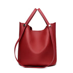 Casual Leather Bucket Bag