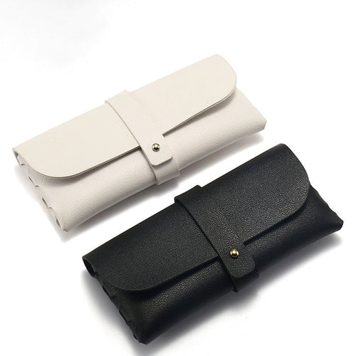 Folding premium soft leather sunglasses roll pouch-https://detail.1688.com/offer/935984879235.html-Calm Wears-Black Strap Case-Calm Wears