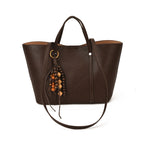 Women's Tote Bag with Modern Design and Unique Beaded Pendant-https://detail.1688.com/offer/998937224371.html-Calm Wears-Braun-Size: With pendant-Calm Wears