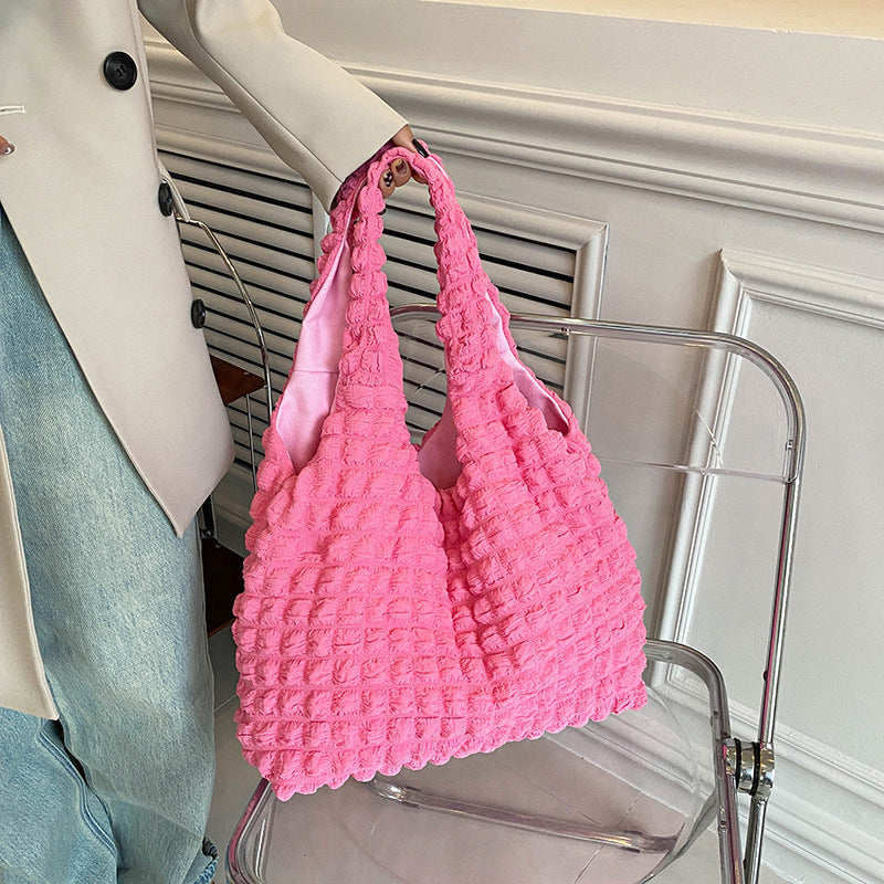 Women's tote bag with textured design-https://detail.1688.com/offer/773045196276.html-Calm Wears-Black-nothing-Calm Wears