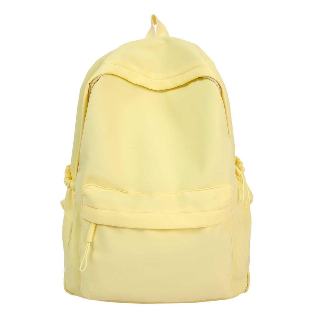 Leisure backpack with flexible side pockets and clear structure