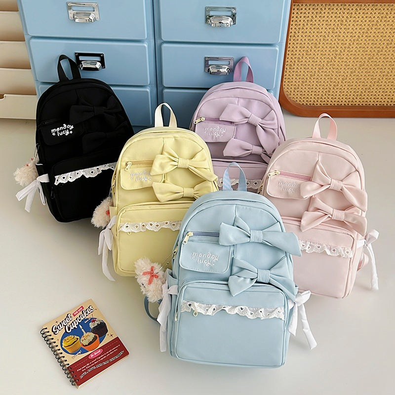 Cute Bow-Detail Backpack