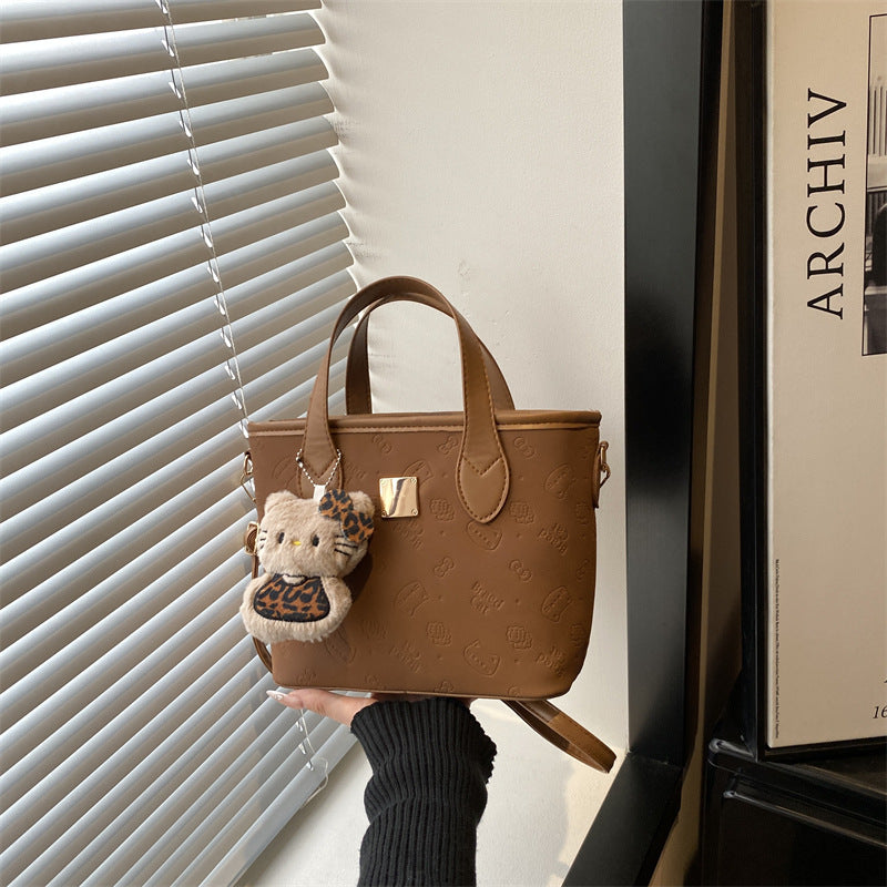 Ladies trendy mini bag with high-quality crocodile pattern and removable plush toy charm-https://detail.1688.com/offer/1050926074981.html-Calm Wears-Braun-Size: With pendant-Calm Wears