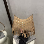 Bohemian Fringe Detail Crossbody Bag