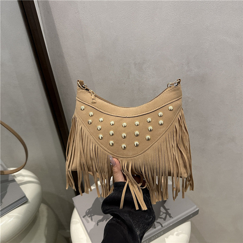 Bohemian Fringe Detail Crossbody Bag