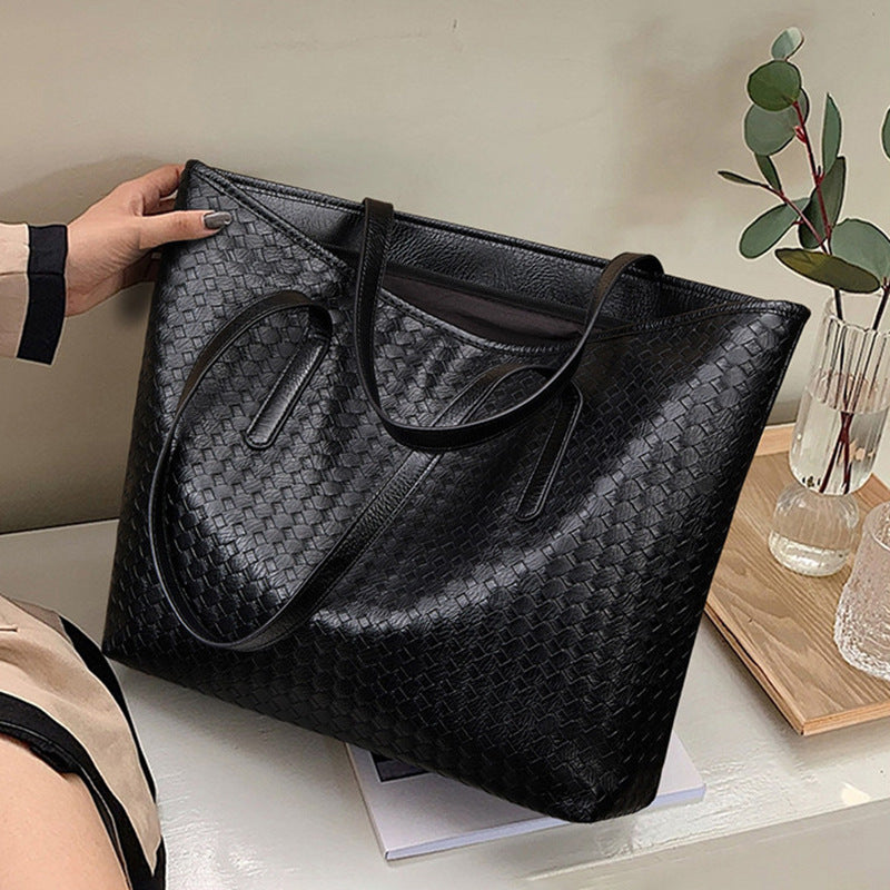 Woven Leather Tote Bag
