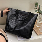 Woven Leather Tote Bag
