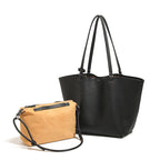 Women's tote bag set made of high-quality synthetic leather with practical mini bag-https://detail.1688.com/offer/1042514359615.html-Calm Wears-Ebony-nothing-Calm Wears