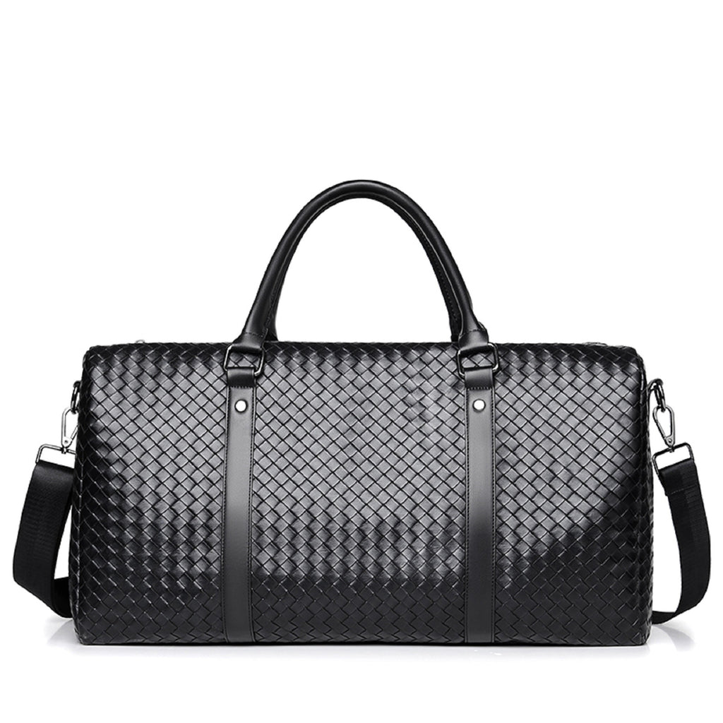 Premium Woven Leather Duffel Bag