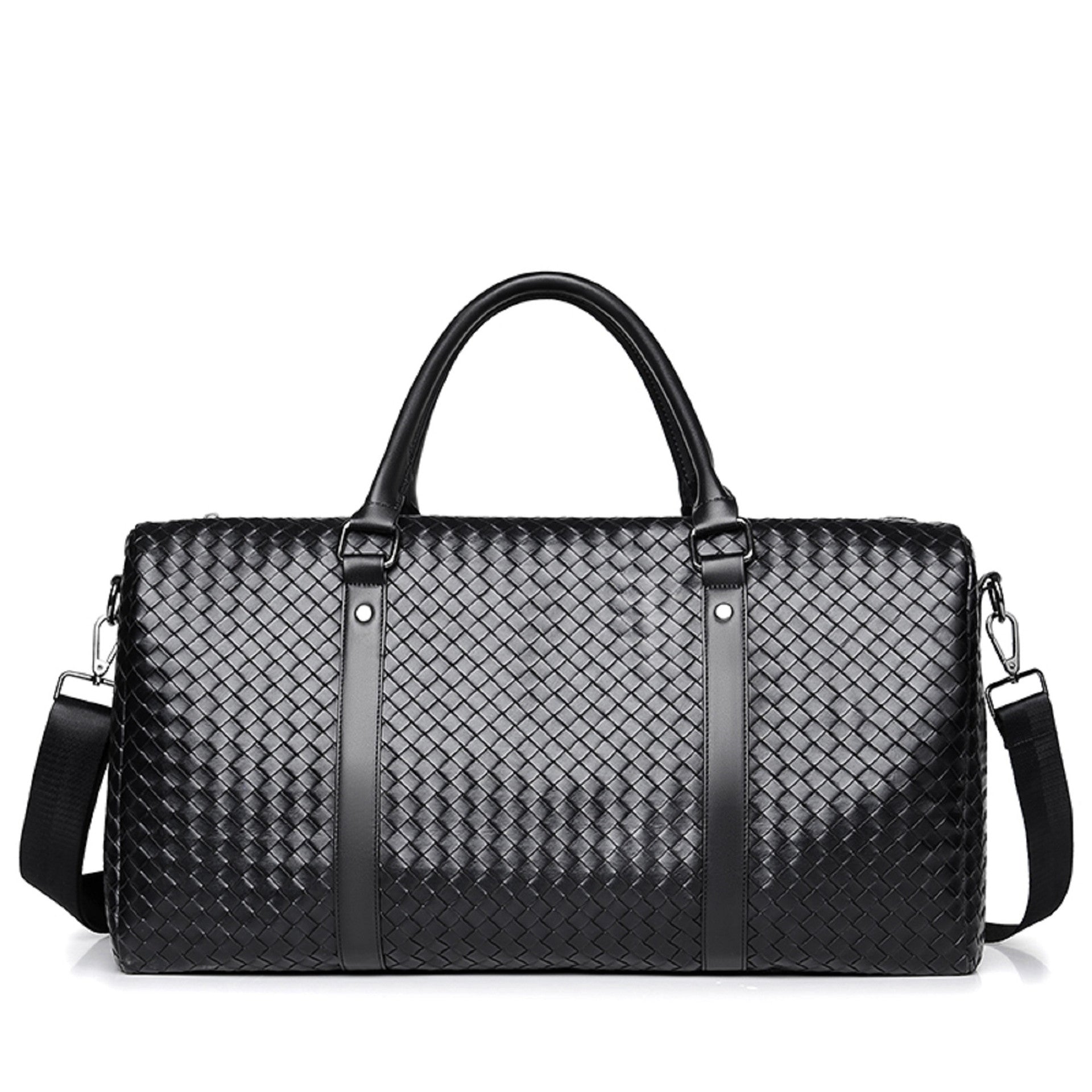 Premium Woven Leather Duffel Bag