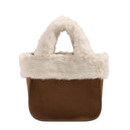 Women’s mini bag with luxurious faux fur collar