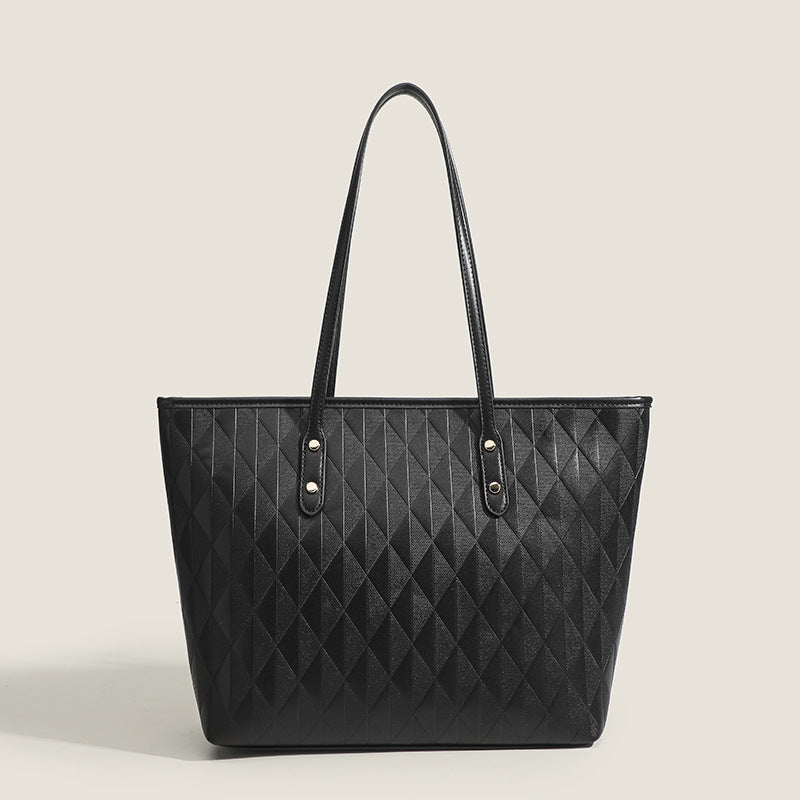 Women's tote bag with elegant diamond design and practical inner compartments-https://detail.1688.com/offer/797064554116.html-Calm Wears-Black-nothing-Calm Wears