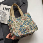 Women's tote bag with floral embroidery design and sturdy handles-https://detail.1688.com/offer/810077843072.html-Calm Wears-Rosa-nothing-Calm Wears