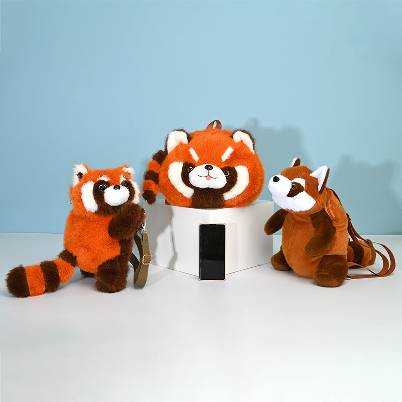 Plush Shoulder Bag with Cute Red Fox Design
