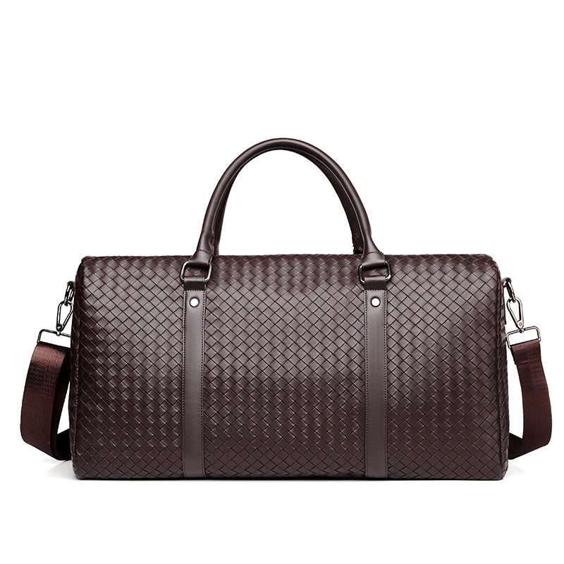 Premium Woven Leather Duffel Bag