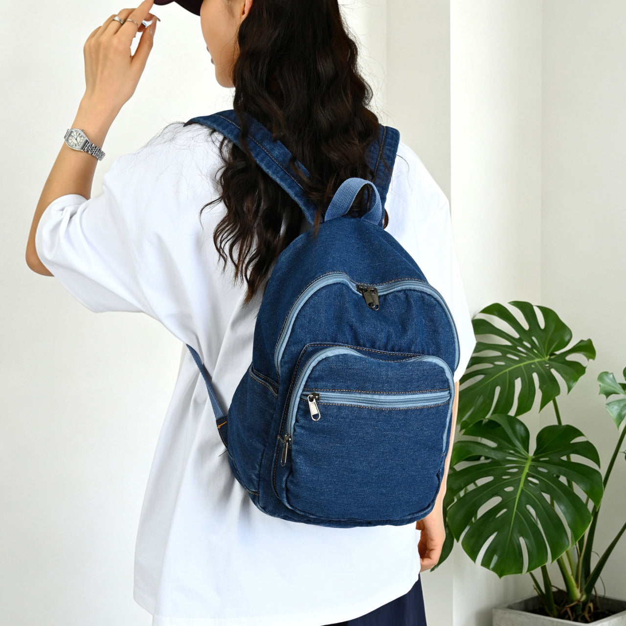 Casual Denim Backpack Calm Wears
