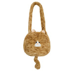 Cozy Plush Shoulder Bag with Animal Motif