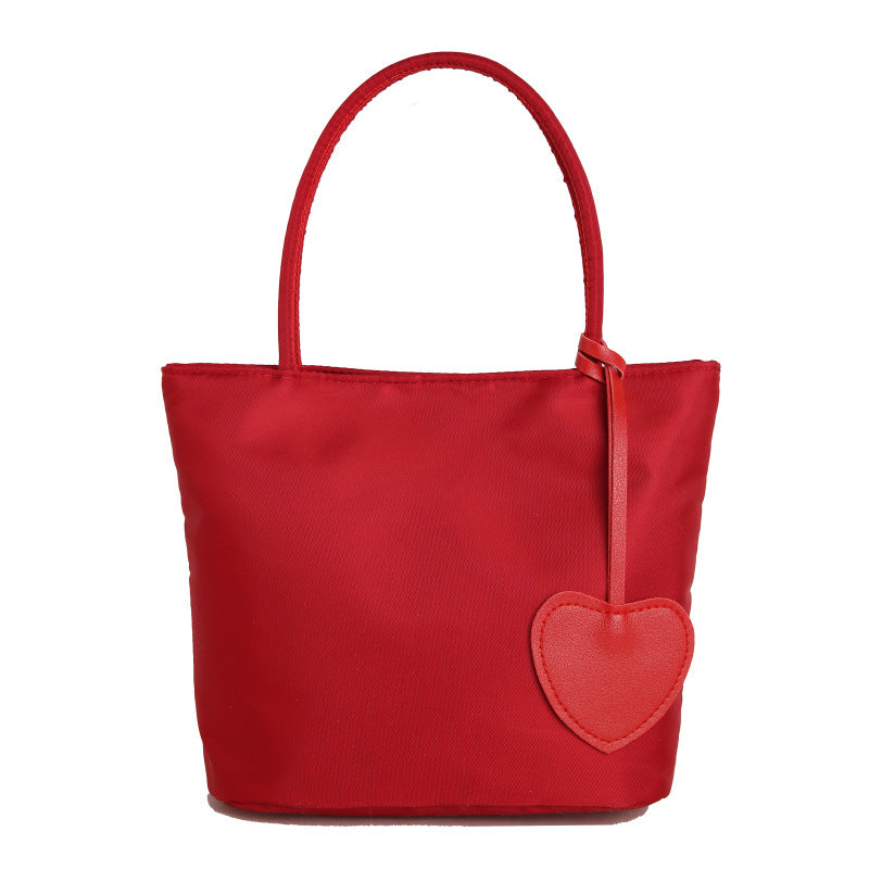 Stylish Heart-Embellished Everyday Tote Bag