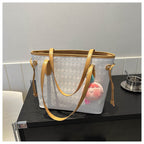 Quilted Pattern Handheld Tote Bag