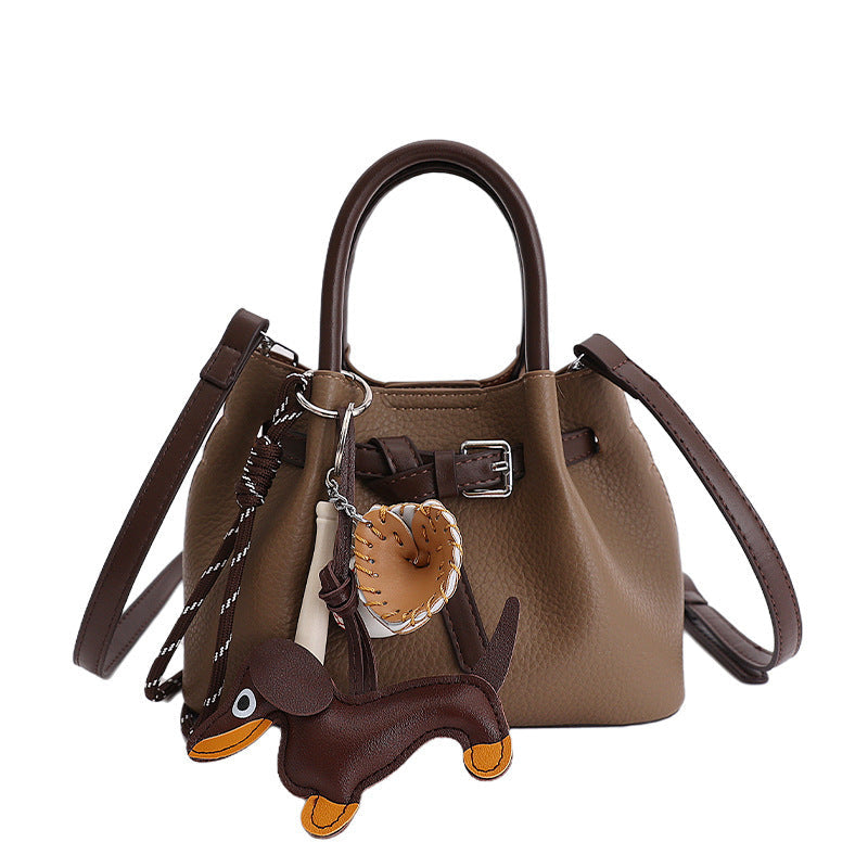 Women Designer Bucket Bag with playful animal charm-https://detail.1688.com/offer/1008333918449.html-Calm Wears-White-nothing-Calm Wears