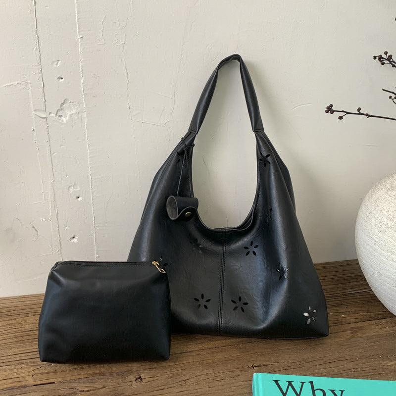Women's hobo bag with floral design and practical mini organizer-https://detail.1688.com/offer/985871841914.html-Calm Wears-Black-nothing-Calm Wears