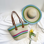 WoColorful Straw Beach Tote Bag