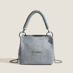 Women's Denim Mini Handbag with Elegant Chain Strap