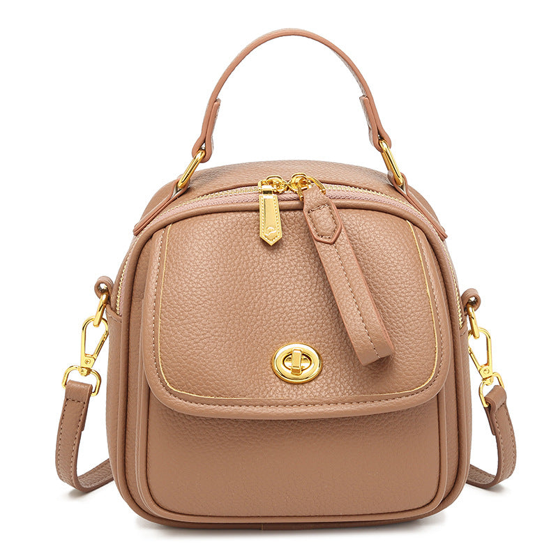 Textured Vegan Leather Crossbody Handbag