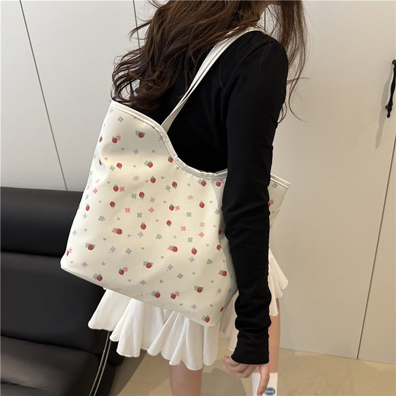 Floral Print Shopping Tote Bag